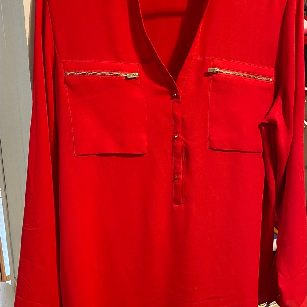 Express Red Long Sleeve Shirt